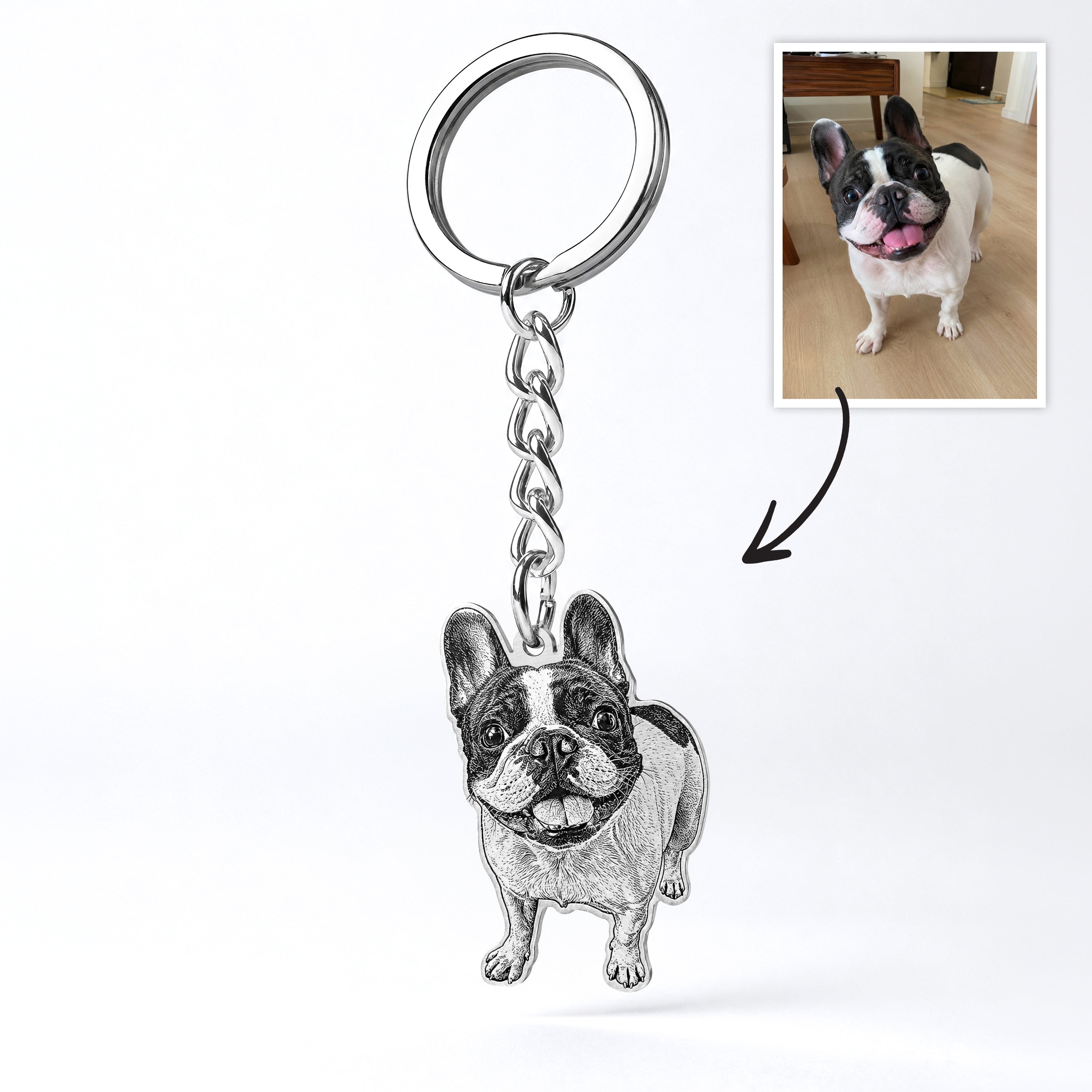 Soulyshine Precious Paw - Upload Pet Portrait Photo Shape Base Keychain