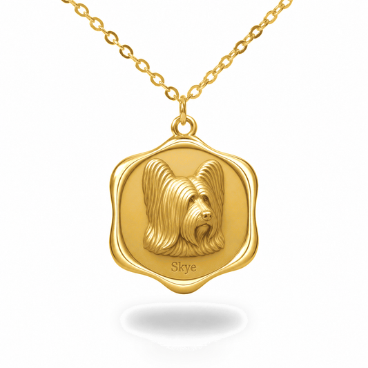Soulyshine Skye Terrier Precious Paw personalized pet photo necklace - 18K Gold Vermeil front