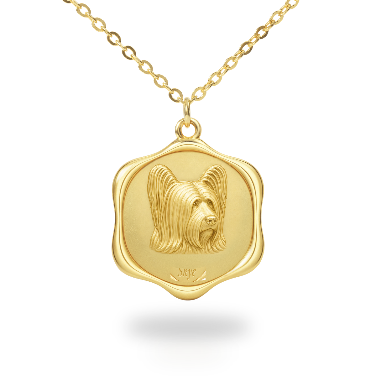 Soulyshine Skye Terrier Precious Paw personalized pet photo necklace - 18K Gold Vermeil front