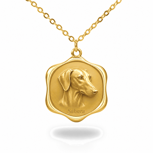 Soulyshine Sloughi Precious Paw personalized pet photo necklace - 18K Gold Vermeil front