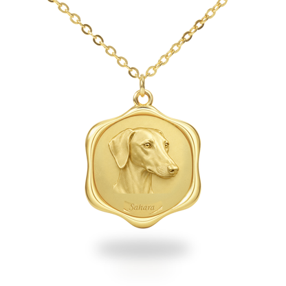 Soulyshine Sloughi Precious Paw personalized pet photo necklace - 18K Gold Vermeil front
