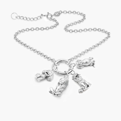 Soulyshine Personalized The Pawbond Girl & Pet Charm Bracelet