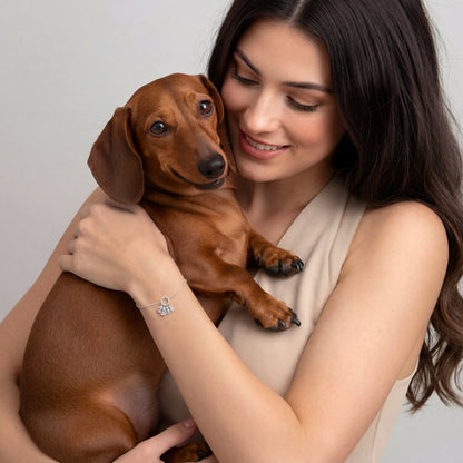 Soulyshine Personalized The Pawbond Girl & Pet Charm Bracelet