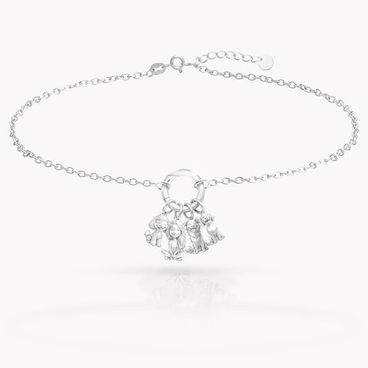 Soulyshine Personalized The Pawbond Girl & Pet Charm Bracelet