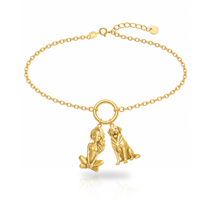 Anatolian Shepherd Dog personalized girl and dog charm bracelet