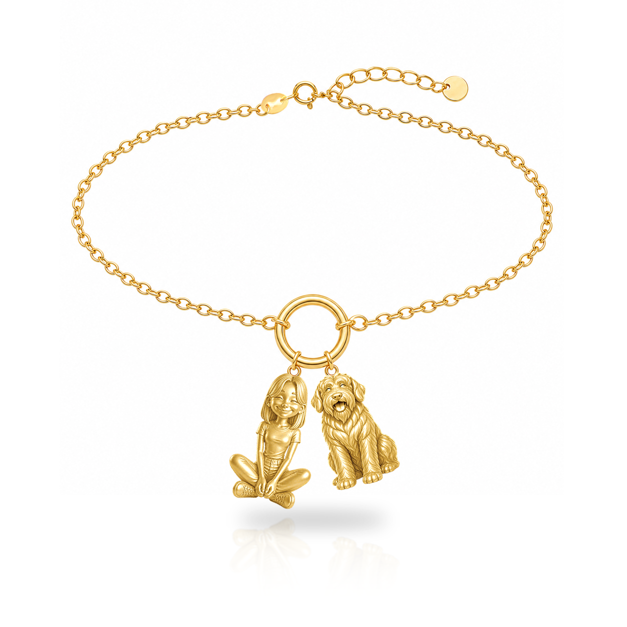 Black Russian Terrier personalized girl and dog charm bracelet