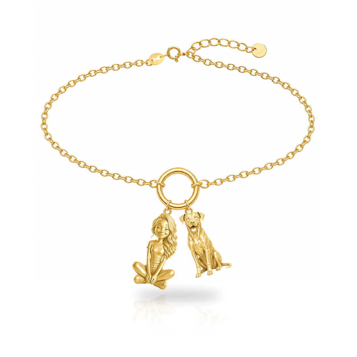 Catahoula Leopard Dog personalized girl and dog charm bracelet