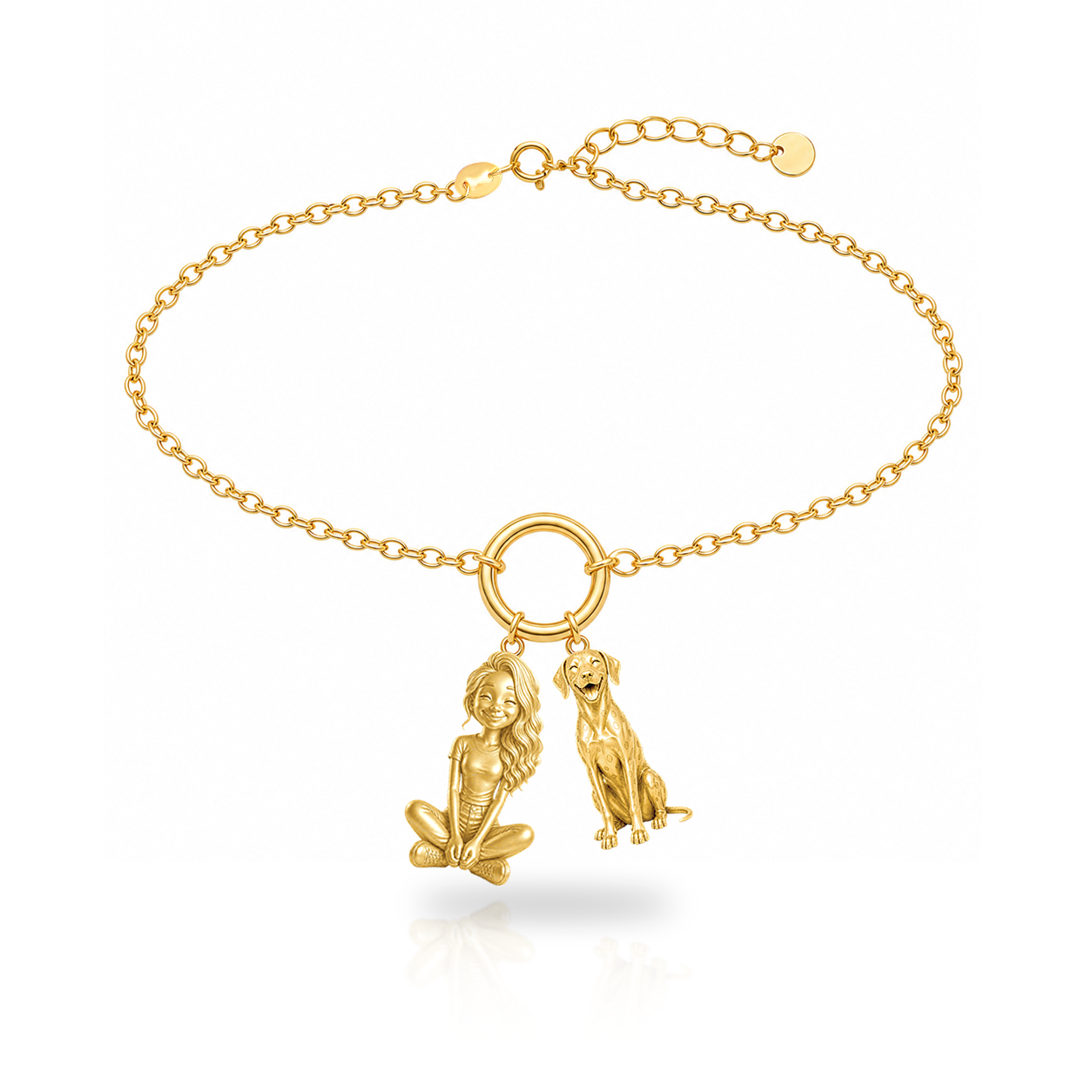 Dalmatian personalized girl and dog charm bracelet