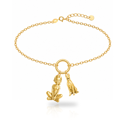 Doberman Pinscher personalized girl and dog charm bracelet