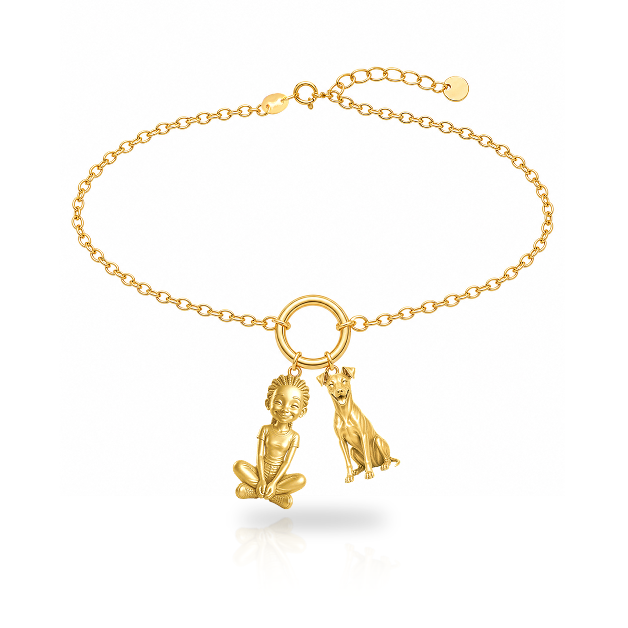 German Pinscher personalized girl and dog charm bracelet