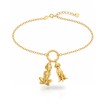 German Shorthaired Pointer personalized girl and dog charm bracelet