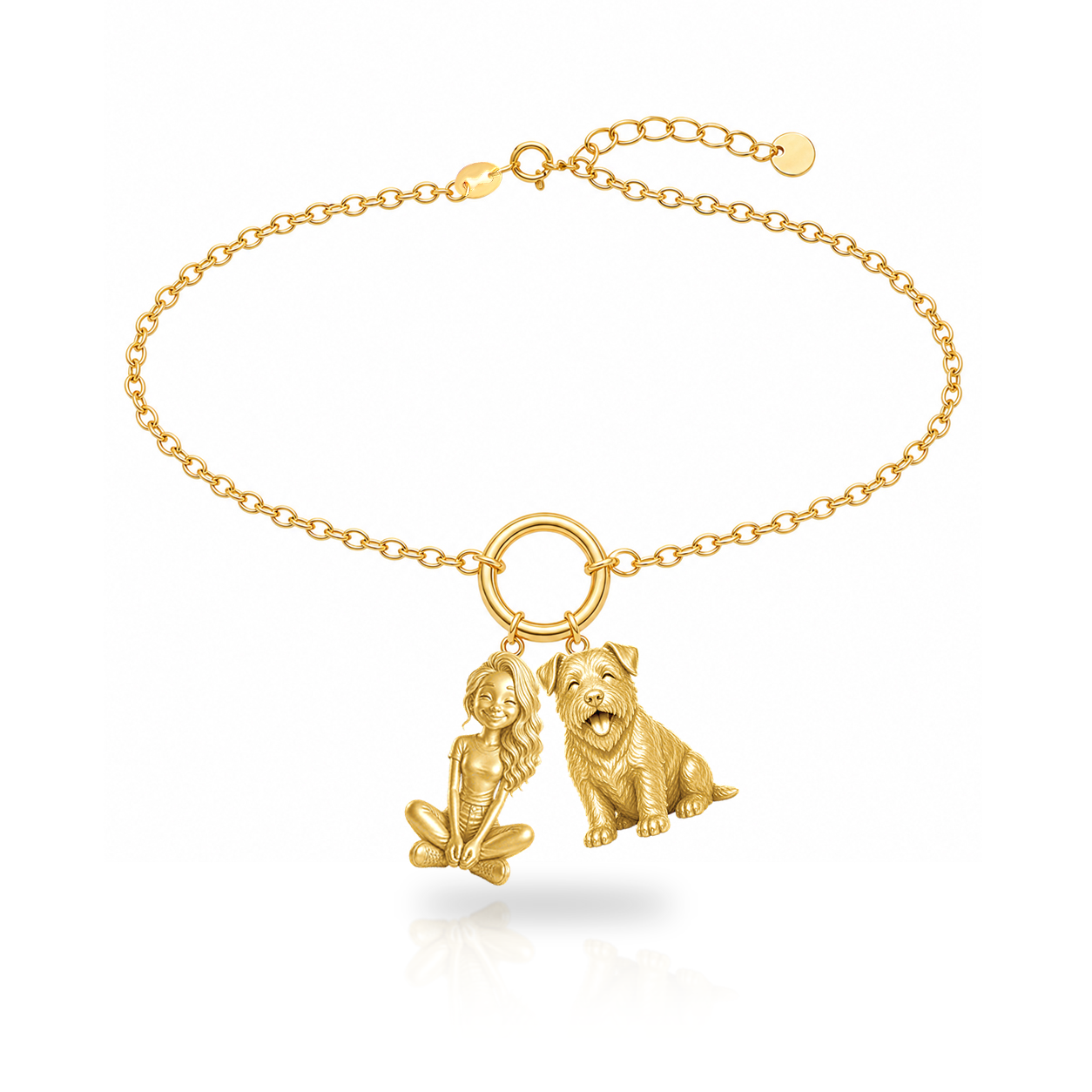 Glen of Imaal Terrier personalized girl and dog charm bracelet