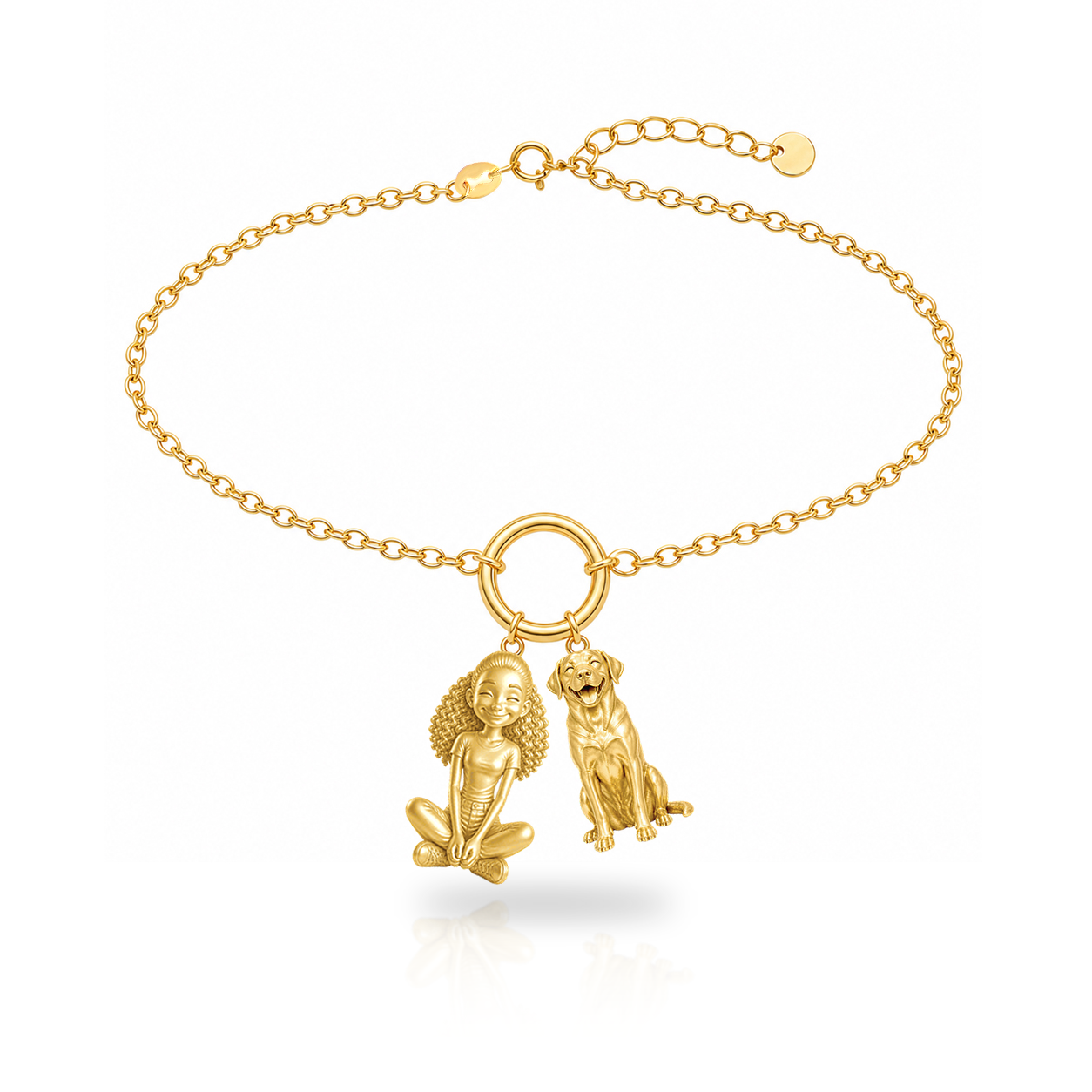 Labrador Retriever personalized girl and dog charm bracelet