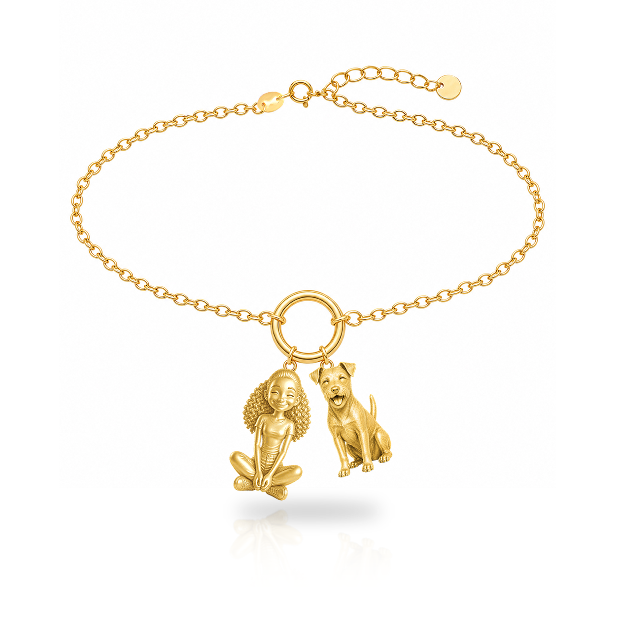 Parson Russell Terrier personalized girl and dog charm bracelet