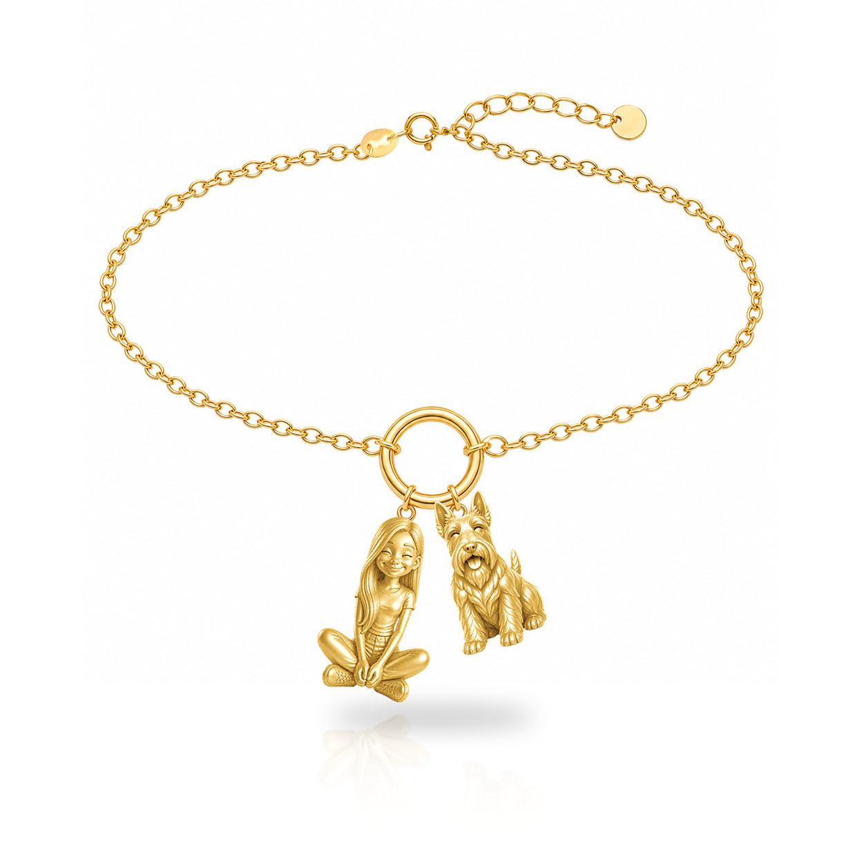 Scottish Terrier personalized girl and dog charm bracelet