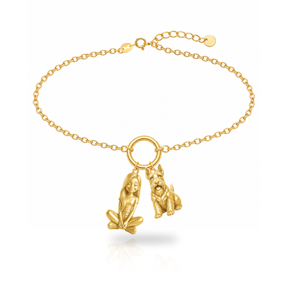 Scottish Terrier personalized girl and dog charm bracelet