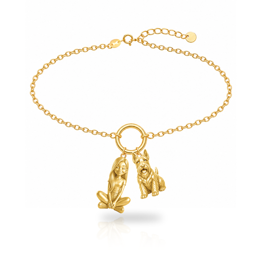 Scottish Terrier personalized girl and dog charm bracelet