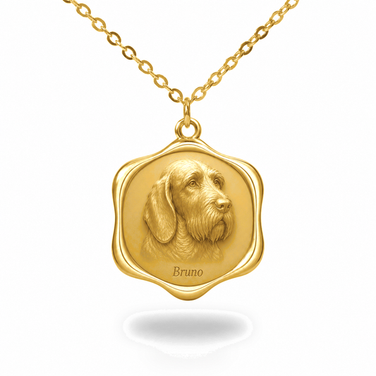 Soulyshine Spinone Italiano Precious Paw personalized pet photo necklace - 18K Gold Vermeil front
