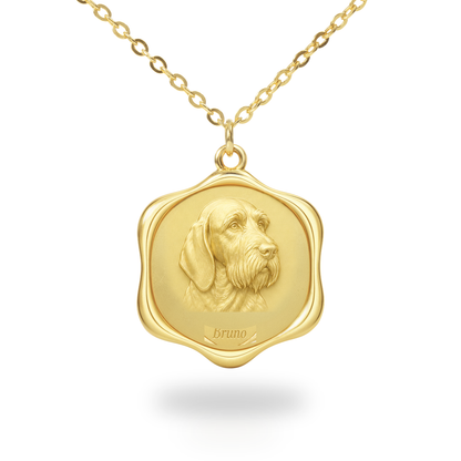 Soulyshine Spinone Italiano Precious Paw personalized pet photo necklace - 18K Gold Vermeil front