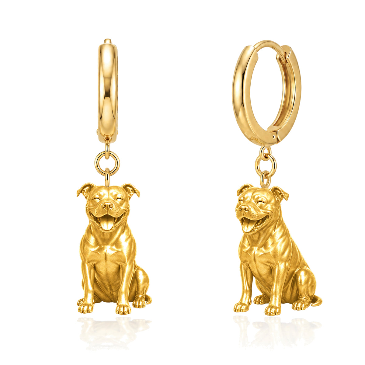 Staffordshire Bull Terrier personalized companion handcrafted huggie earrings