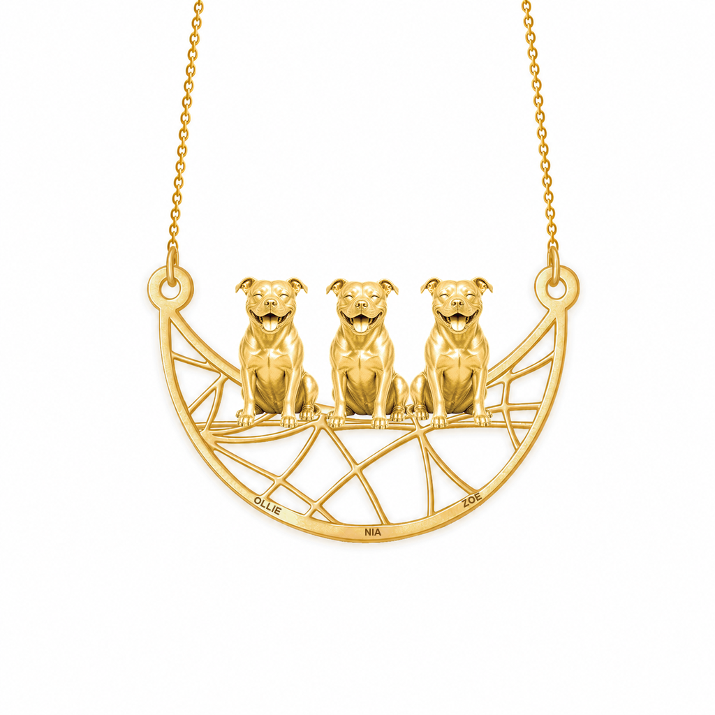 Soulyshine Staffordshire Bull Terrier Eternal Paw personalized pets necklace
