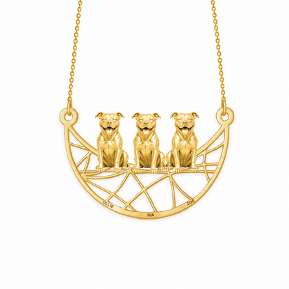 Soulyshine Staffordshire Bull Terrier Eternal Paw personalized pets necklace