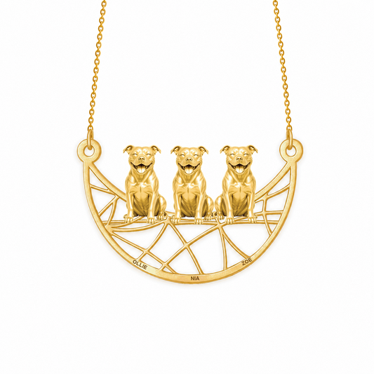 Soulyshine Staffordshire Bull Terrier Eternal Paw personalized pets necklace
