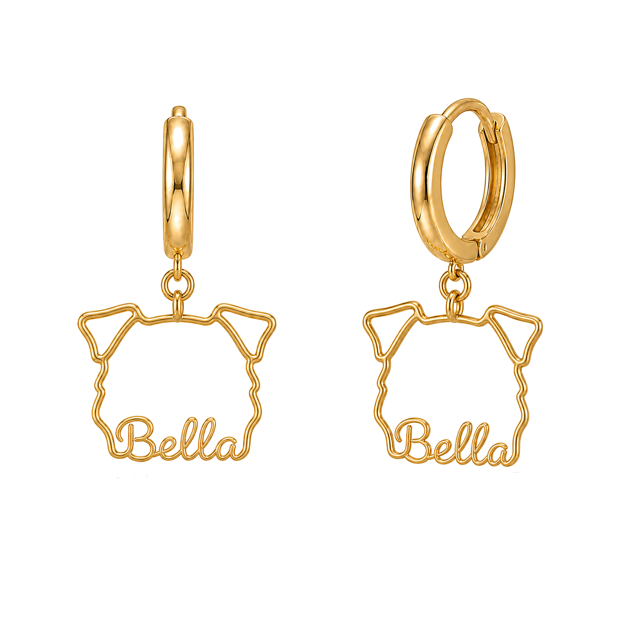 Staffy Bella personalized pet face earrings