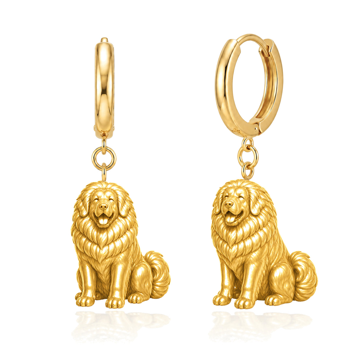 Tibetan Mastiff personalized companion handcrafted huggie earrings