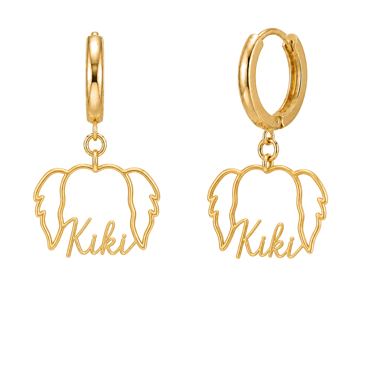 Tibetan Spaniel Kiki personalized pet face earrings