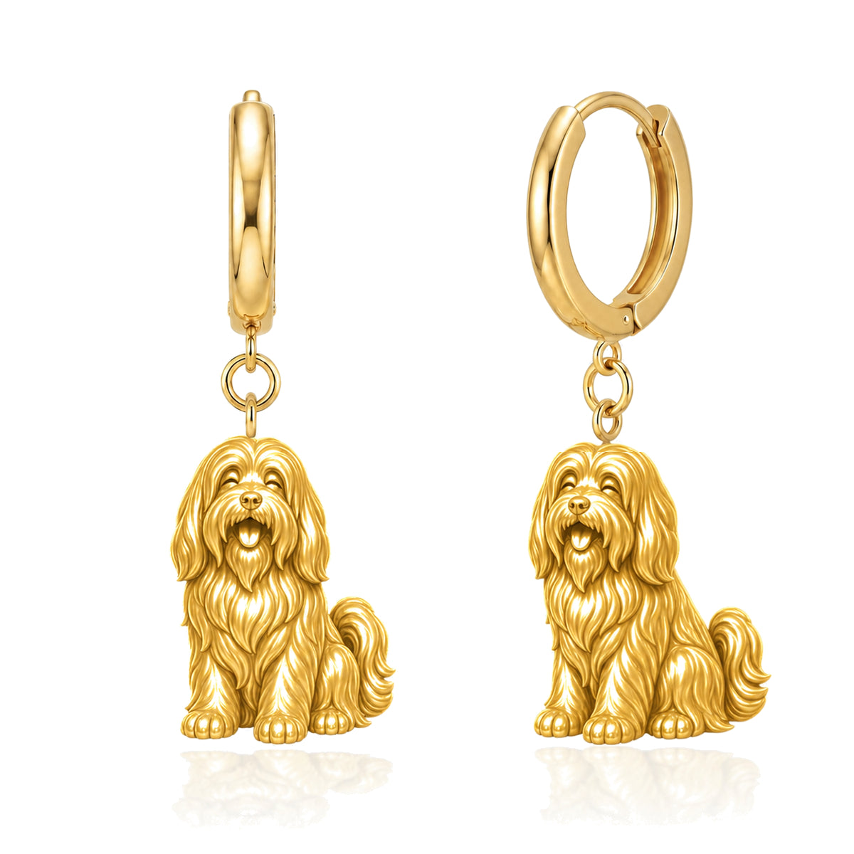 Tibetan Terrier personalized companion handcrafted huggie earrings