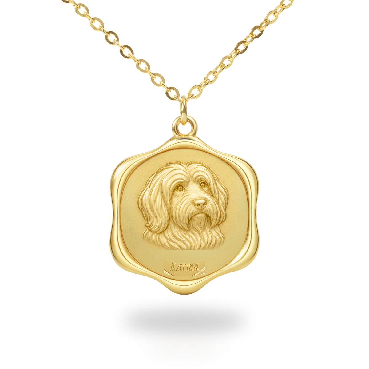 Soulyshine Tibetan Terrier Precious Paw personalized pet photo necklace - 18K Gold Vermeil front