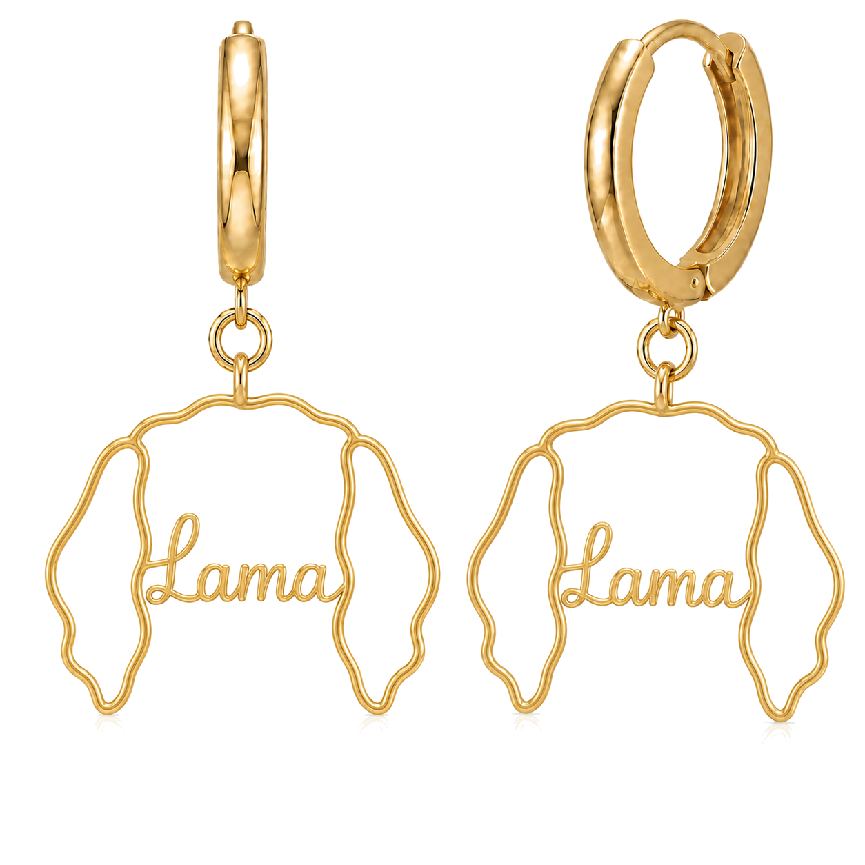 Tibetan Terrier Lama personalized pet face earrings