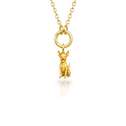 Soulyshine Toy Fox Terrier Purest Bond Dog Companion Charm Necklace - 18K Gold Vermeil front