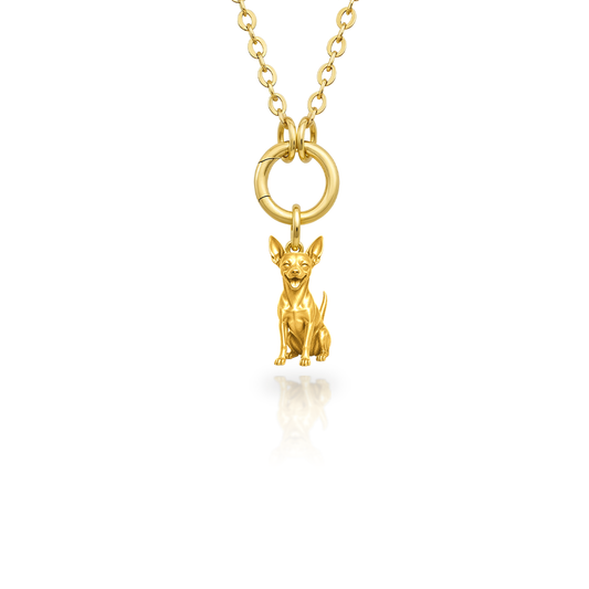 Soulyshine Toy Fox Terrier Purest Bond Dog Companion Charm Necklace - 18K Gold Vermeil front