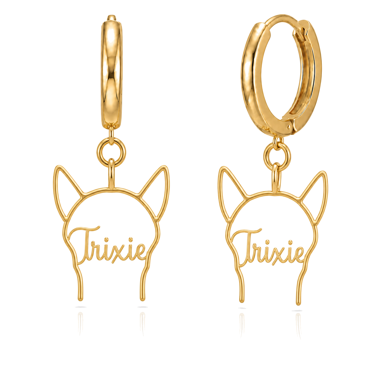 Toy Fox Terrier Trixie personalized pet face earrings