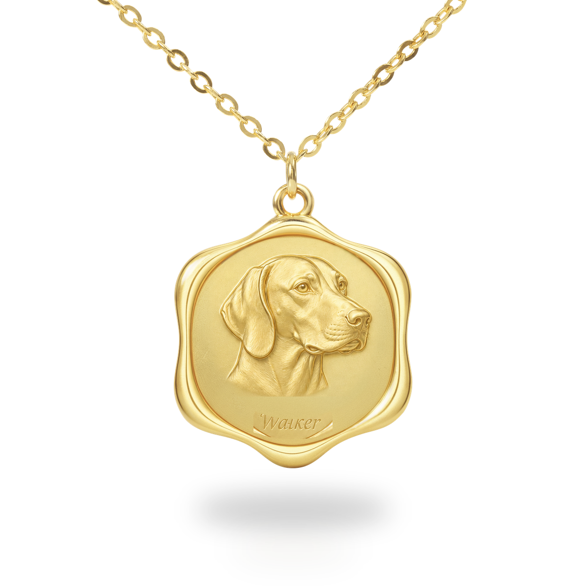 Soulyshine Treeing Walker Coonhound Precious Paw personalized pet photo necklace - 18K Gold Vermeil front