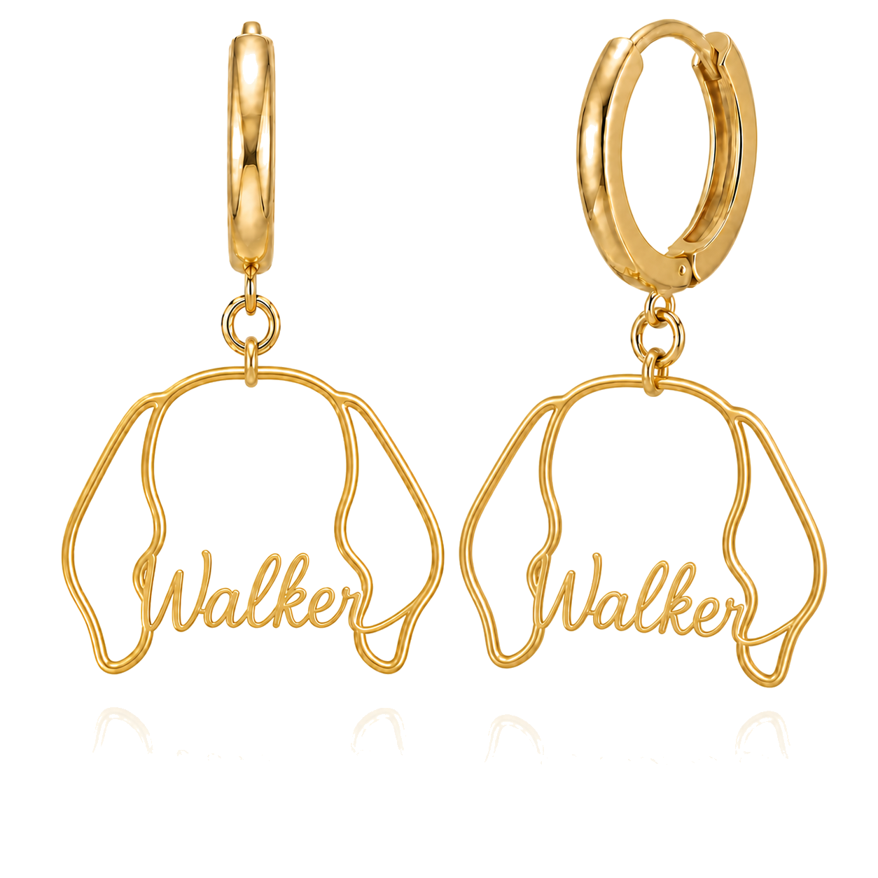 Treeing Walker Coonhound Walker personalized pet face earrings