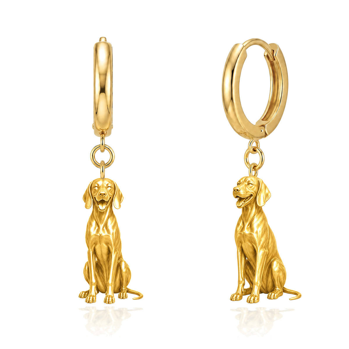 Vizsla personalized companion handcrafted huggie earrings
