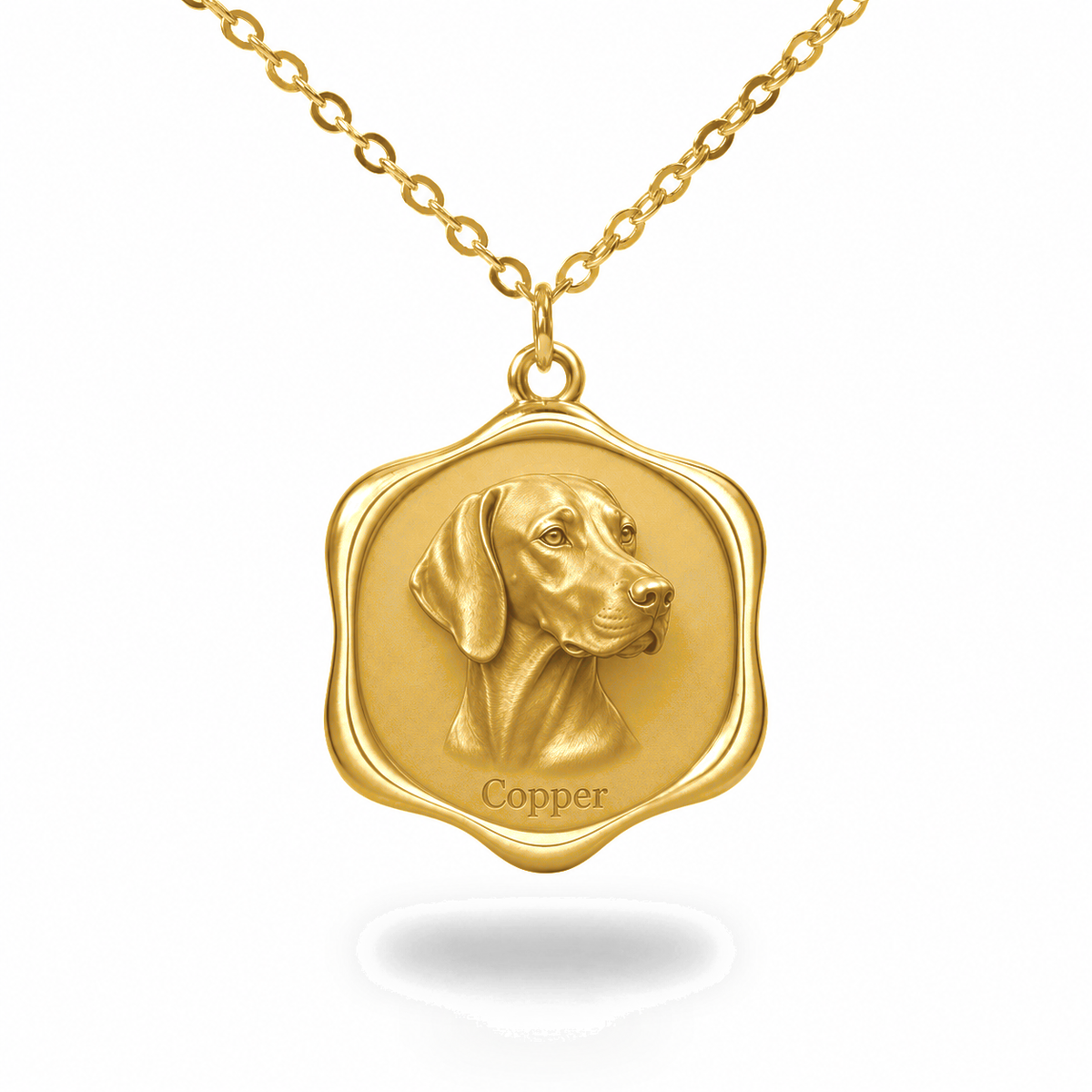 Soulyshine Vizsla Precious Paw personalized pet photo necklace - 18K Gold Vermeil front