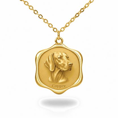 Soulyshine Vizsla Precious Paw personalized pet photo necklace - 18K Gold Vermeil front