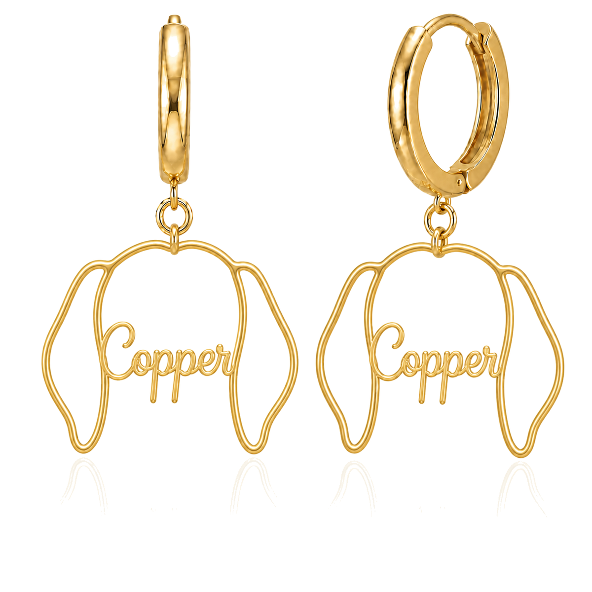 Vizsla Copper personalized pet face earrings