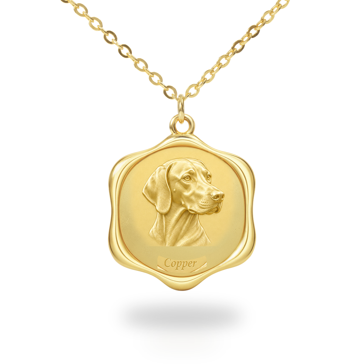 Soulyshine Vizsla Precious Paw personalized pet photo necklace - 18K Gold Vermeil front