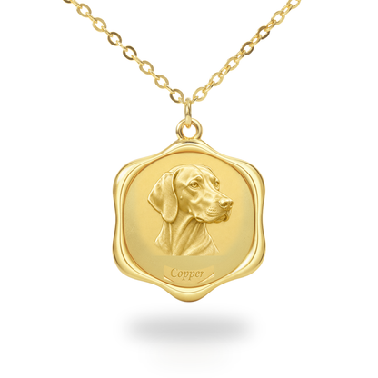 Soulyshine Vizsla Precious Paw personalized pet photo necklace - 18K Gold Vermeil front