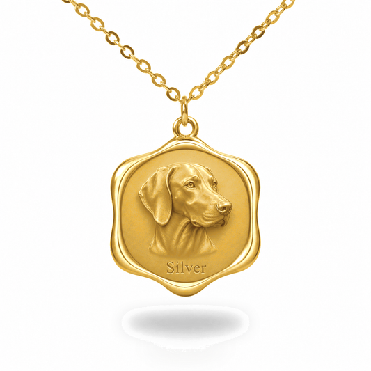 Soulyshine Weimaraner Precious Paw personalized pet photo necklace - 18K Gold Vermeil front