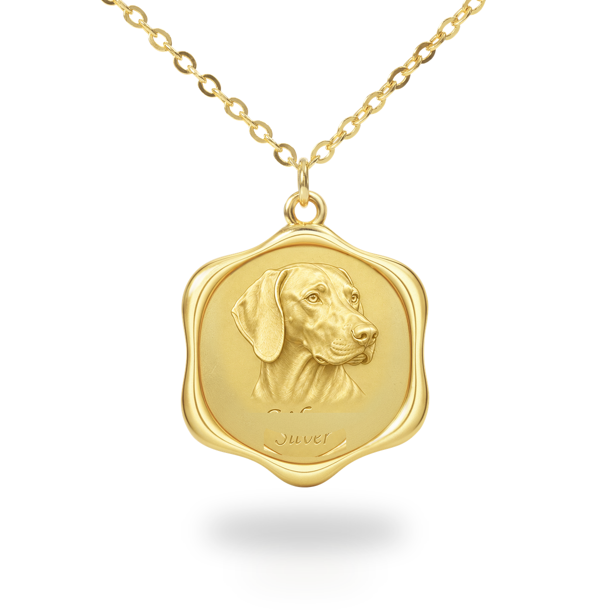 Soulyshine Weimaraner Precious Paw personalized pet photo necklace - 18K Gold Vermeil front
