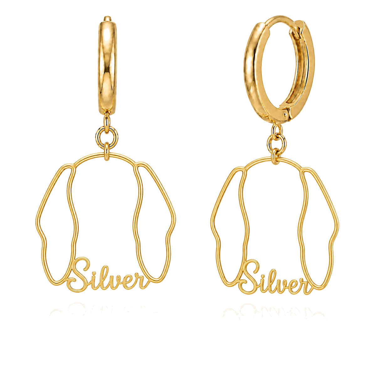 Weimaraner Silver personalized pet face earrings