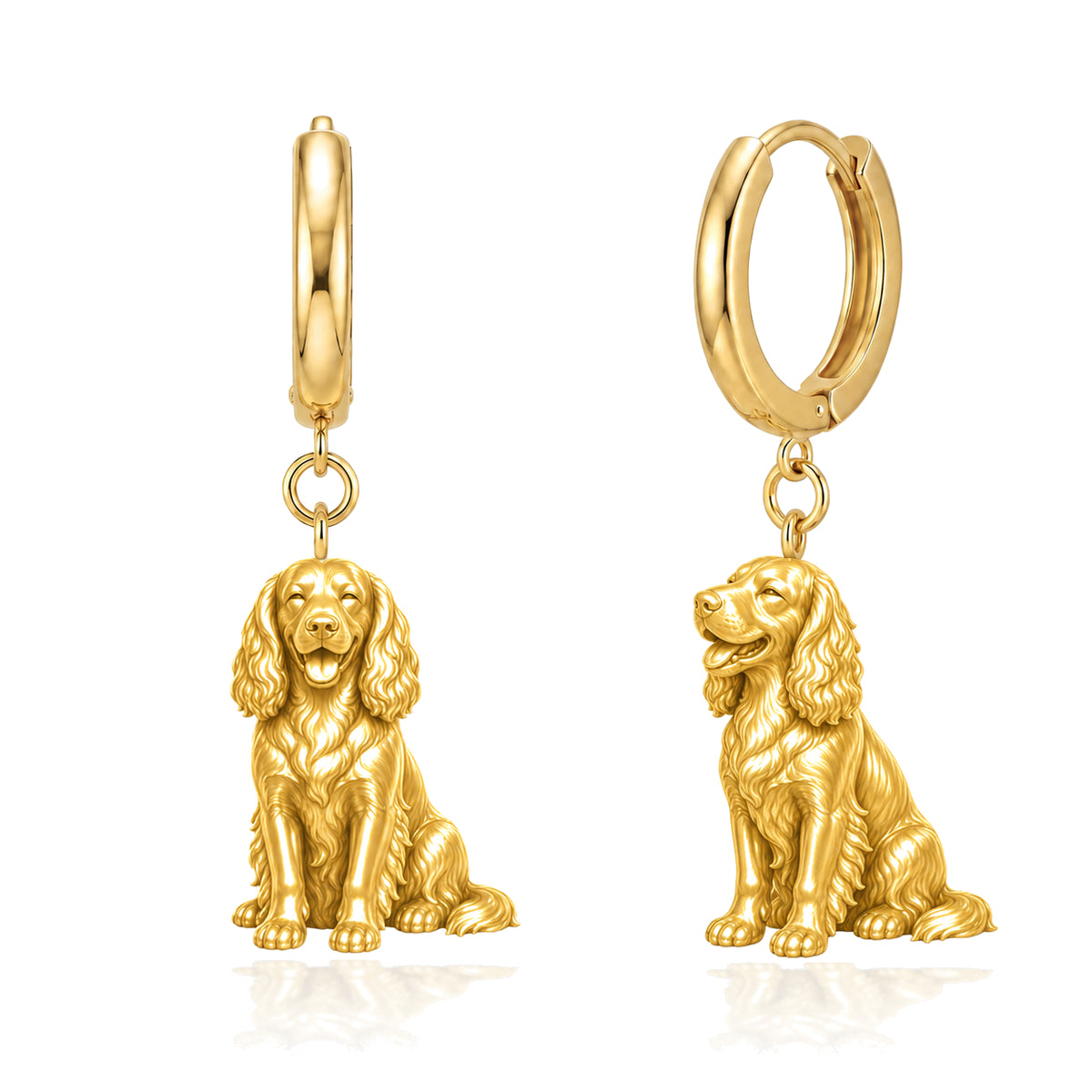 Welsh Springer Spaniel personalized companion handcrafted huggie earrings