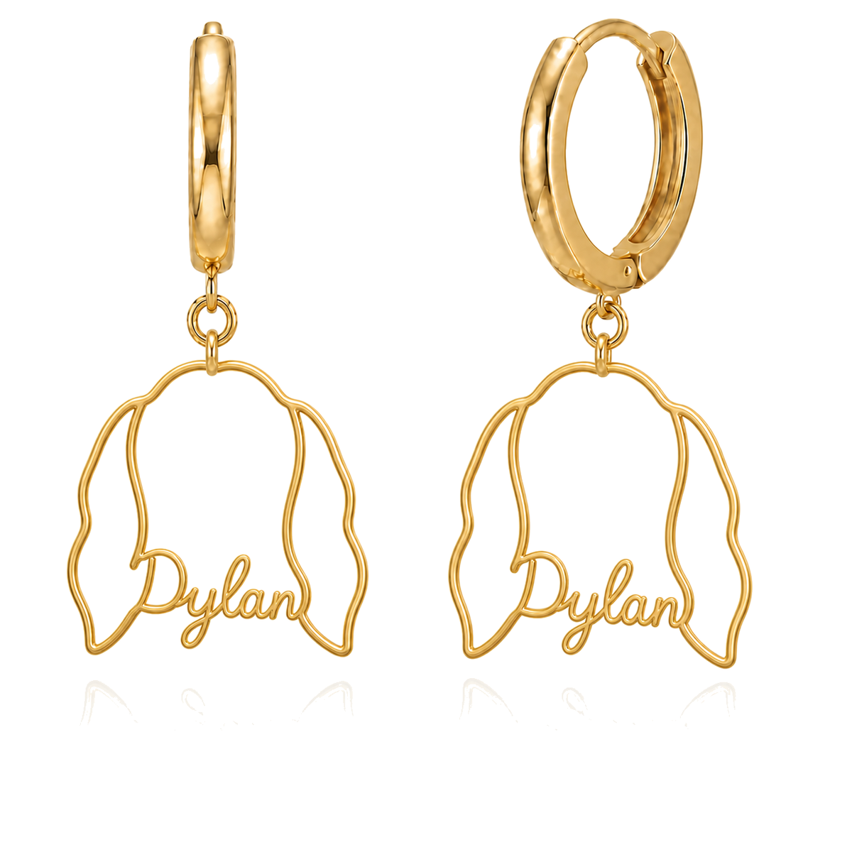 Welsh Springer Spaniel Dylan personalized pet face earrings