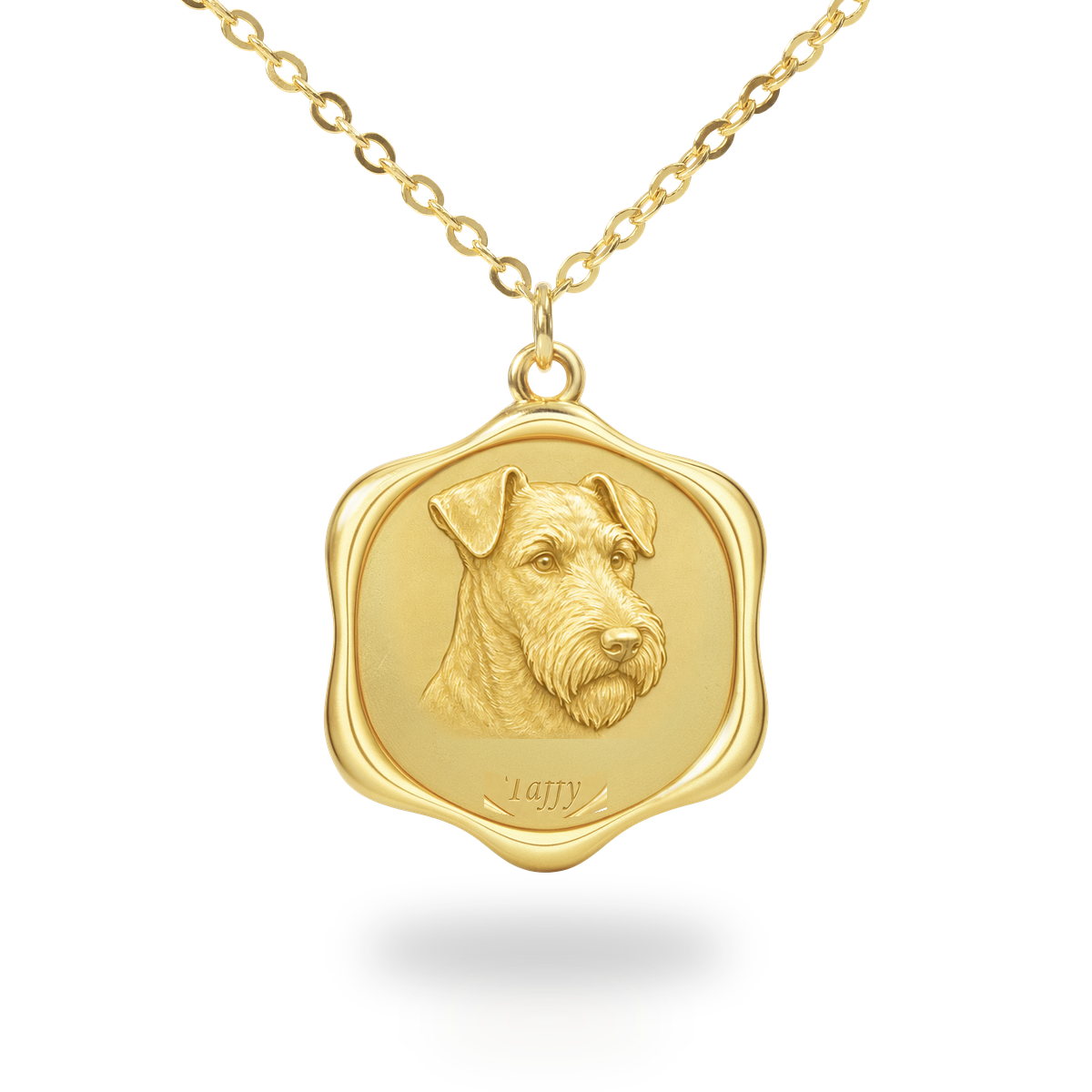 Soulyshine Welsh Terrier Precious Paw personalized pet photo necklace - 18K Gold Vermeil front